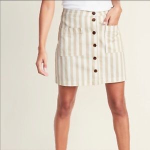 Old Navy Button Front Striped Skirt